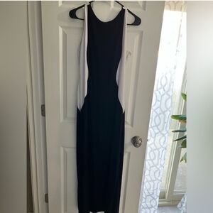Snap Black Halter Sheath Maxi Dress